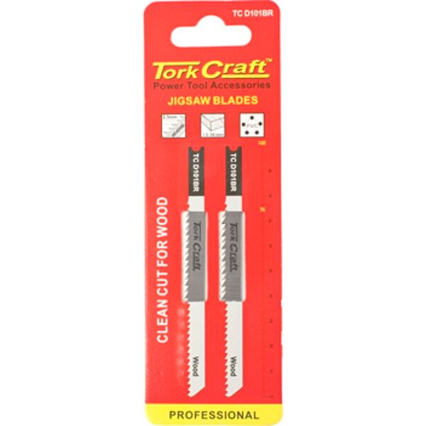 Tork Craft U-Shank Jigsaw Blade 10Tpi Wood 2.5mm Reverse Tooth 2 Piece