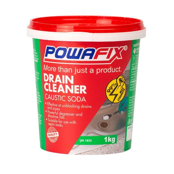 Powafix - Drain Cleaner Caustic Soda 1kg - 2 Pack