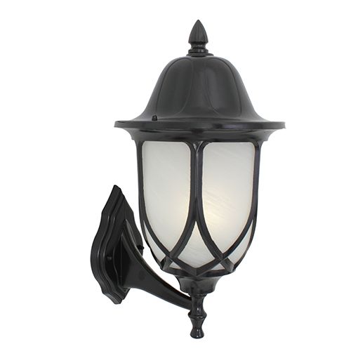 Lantern 4 Panel Alabaster Up-Facing Black