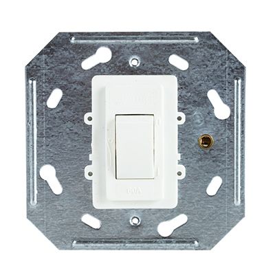Crabtree Classic 60A Double Pole Isolator Yoke White 100x100mm