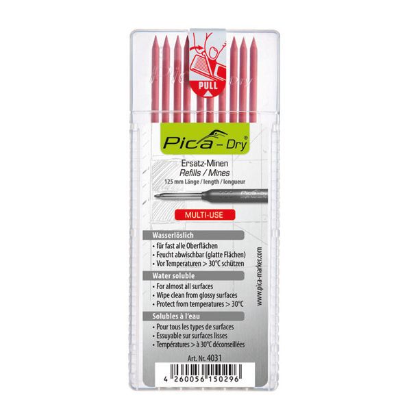 Refills Dry - Set Of 10 Leads - Red
