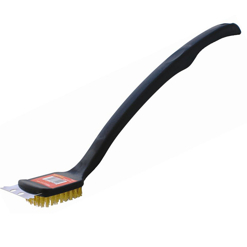 Braai Bbq Brass Wire Brush 450mm Handle 18' Tcw
