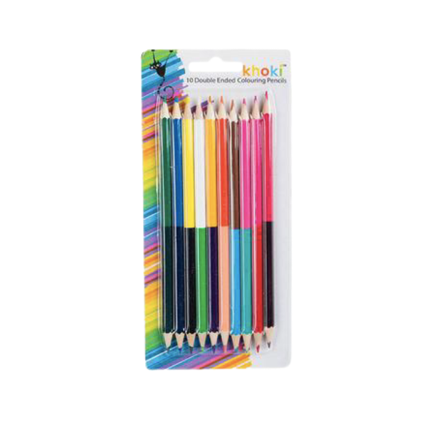 Khoki Stationary- Double Ended Colouring Pencils 10 Pack x1