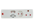 Electricmate 1X16+1xSKO+1x5 3Pin+2.1 USB SURGE - White