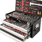 Tork Craft Tool Box 154 Pce 3 Drawer & Top Tray 535X255 X 315Mm Track Box