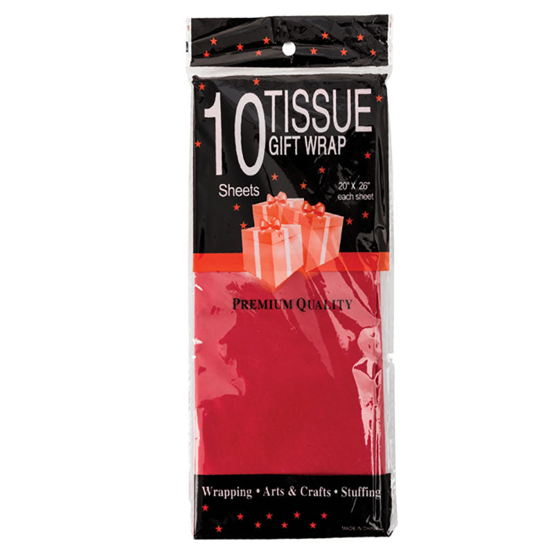 Paper Tissue - Gift Wrap - Gifting - Red - 50cm x 66cm - 10 Sheets