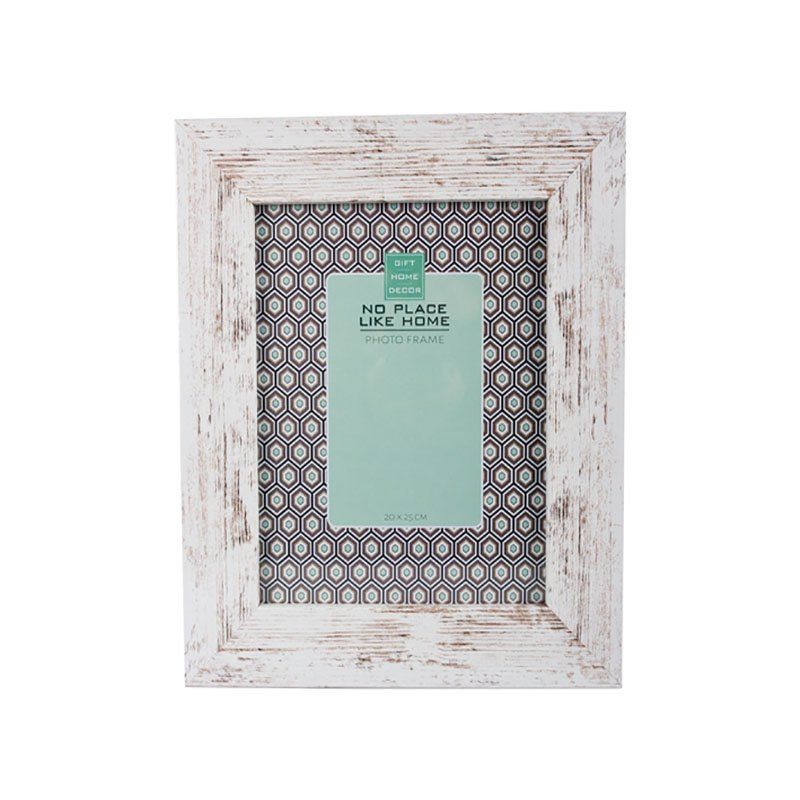 Picture Frame - MDF - White Stressed - 20 x 25cm
