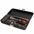 Socket & Ratchet Set 34pc 1/4' DR CRV 12 Point Metal Case