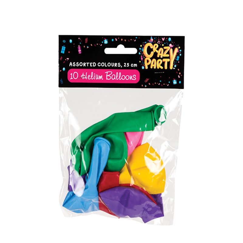 Balloons - Helium - Latex - Assorted Colours - 25cm