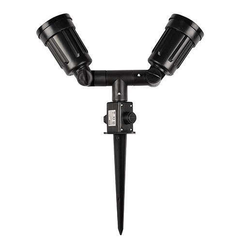 Garden Spike Plastic 2xPAR38 75mm Black