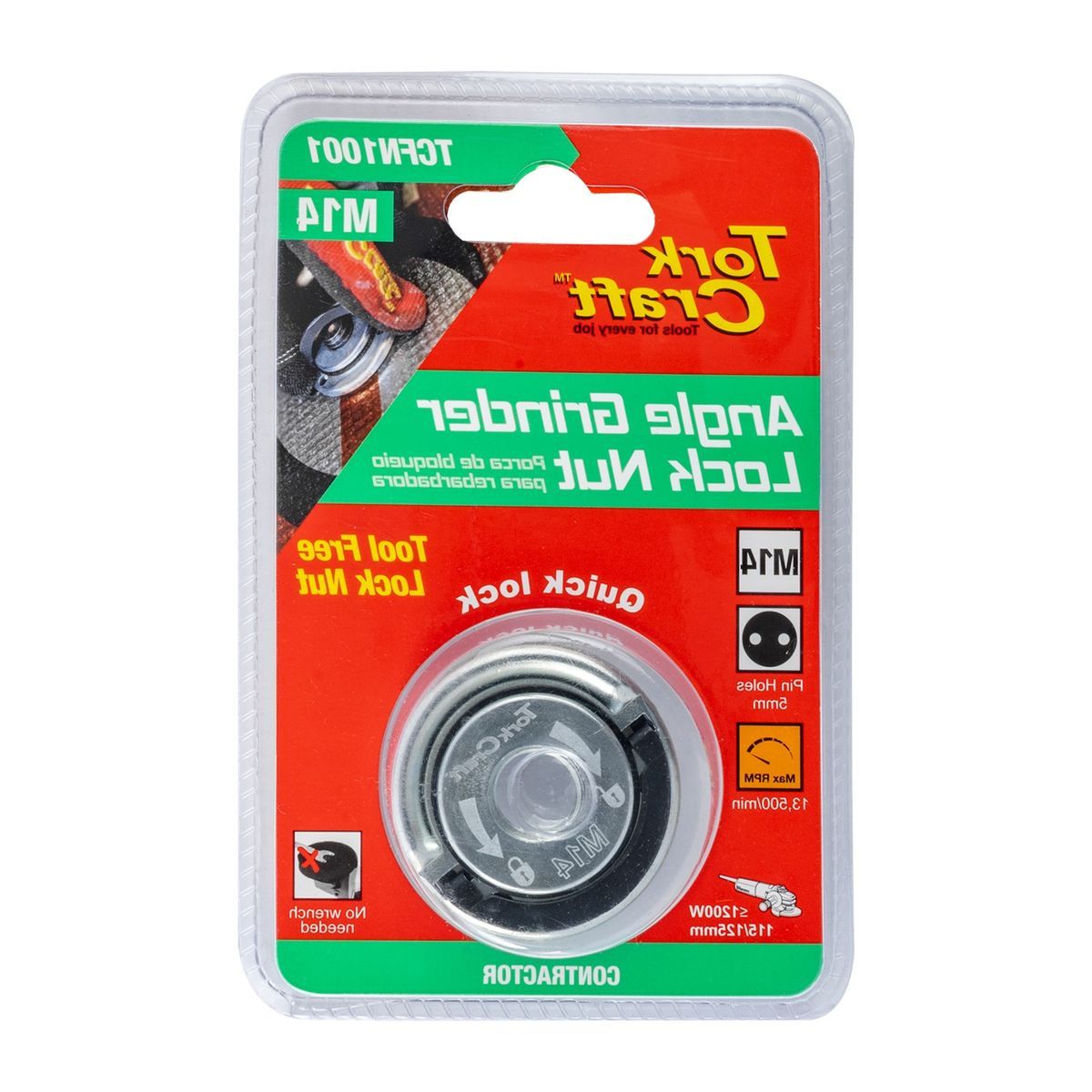 Tork Craft Flange Lock Nut M14 Tool Less Finger Tab Angle Grinder