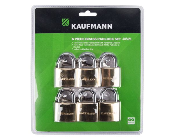 Kaufmann - 6 Piece 40mm Brass Lock Set