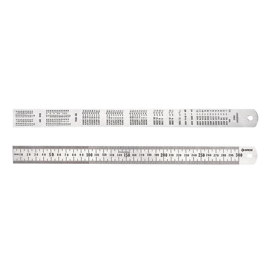 Groz Ruler Stainless Steel 300Mm Sr300