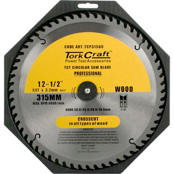 Tork Craft Blade Contractor 315 X 60T 30/1/20/16 Circular Saw TCT