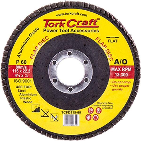 Tork Craft Flap Sanding Disc 115mm 60Grit