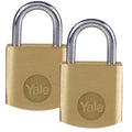 Yale 20mm Brass Padlock Pack 2