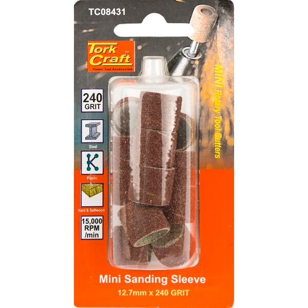 Tork Craft Mini Sanding Sleeve 12.7mm 240g