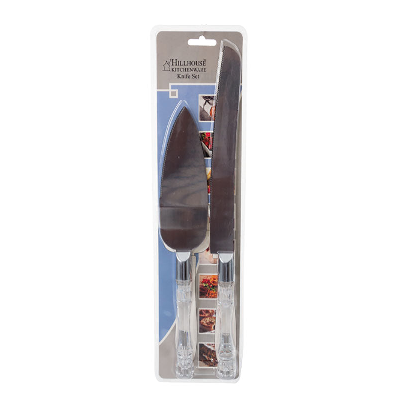 Wedding Cake Set - Knife & Lifter - Stainless Steel - Silver - 2 Piece
