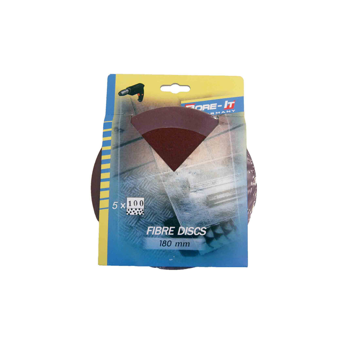 Bore-It - 5 Piece - Fibre Disc - 180mm - P100 x 22mm