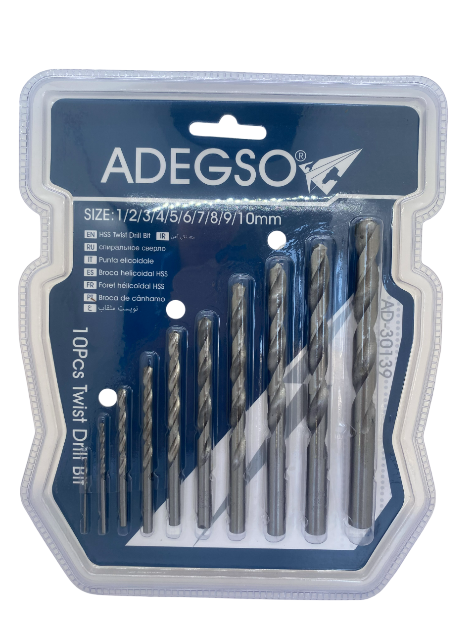 Adegso- HSS Twist Drill Bit Set- 10 Piece