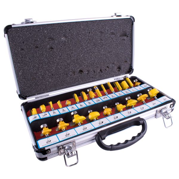 Tork Craft Router Bit Set 24Pc Aluminium Case 1/4 Shank