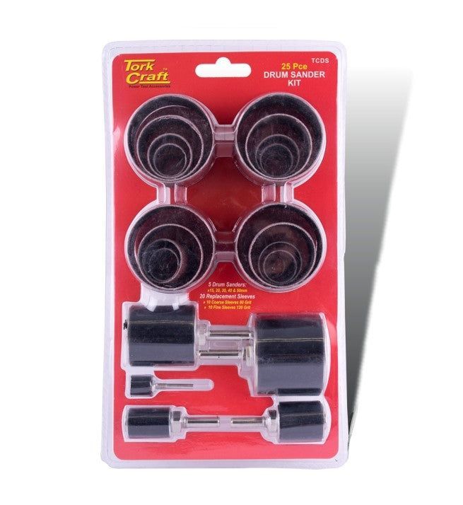 Tork Craft Drum Sander Kit 25Pc 15-50mm In Blister