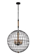 Sparta 6LT Chandelier Black