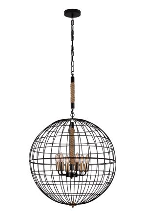 Sparta 6LT Chandelier Black