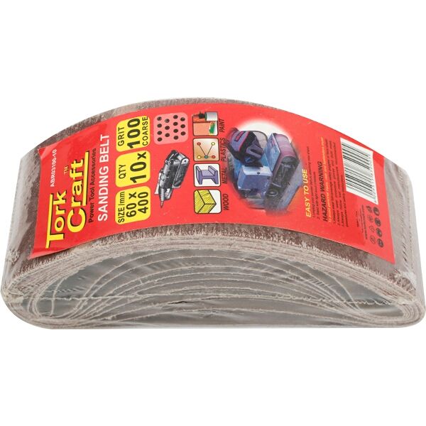 Tork Craft Sanding Belt 60 x 400mm 100Grit 10/Pack (For Triton Palm Sander)