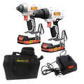 Tork Craft - Drill, Impact Driver, 2 x 2.0Ah Batteries, Charger & Tool Bag