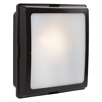 ABS Square Bulkhead 250mm Black E27