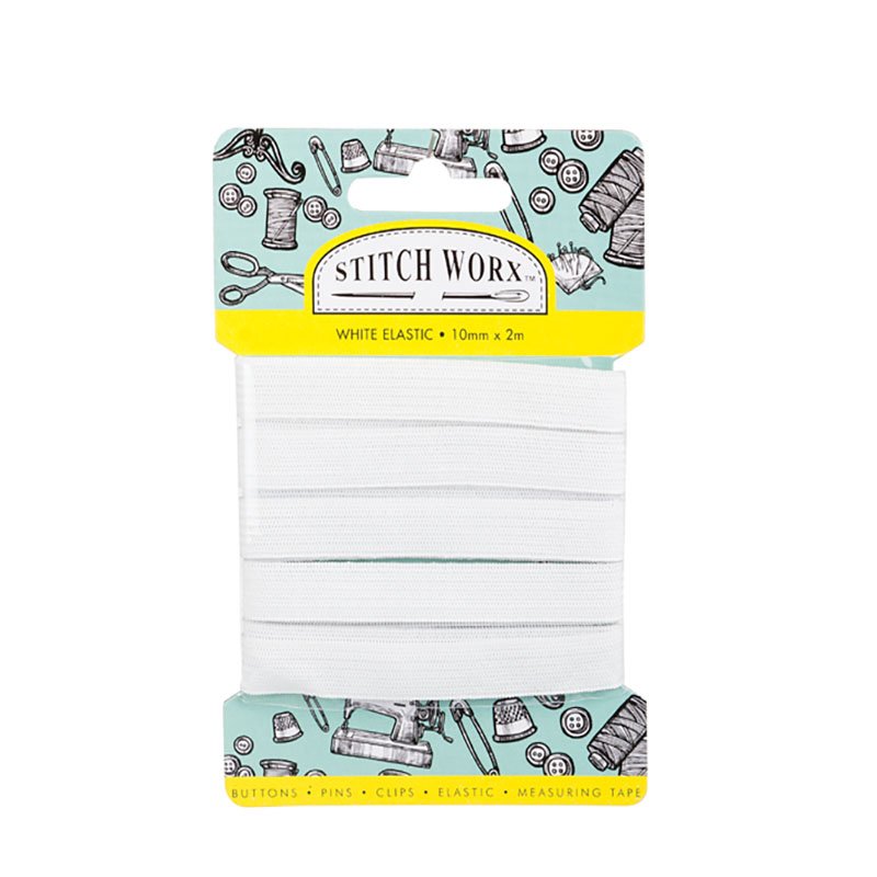 Haberdashery - Elastic - White - 10mm x 2m