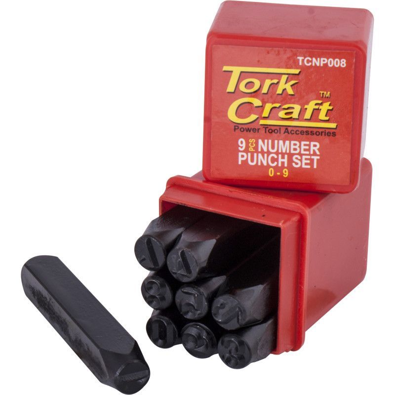 Tork Craft Number Punch Set 10mm (0-9mm) Black Finish