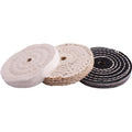 Tork Craft Buffing Wheel Kit 3 Pieces 100mm White & Denim Stiched