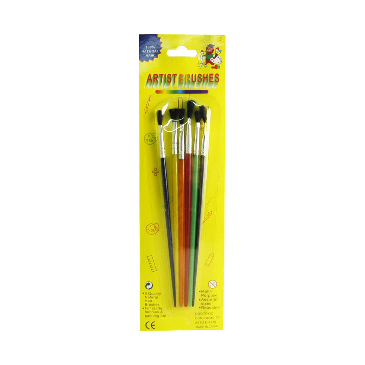 Artist Brushes - 6/Card