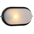 Oval Large Plain Bulkhead 280mm Black E27