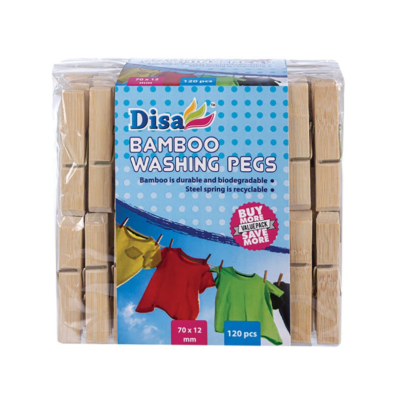 Washing Pegs - Household Accessories - Bamboo - 70 mm - 120 Piece