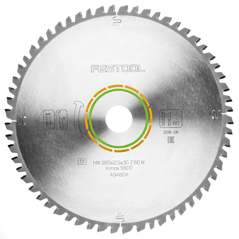 Festool - Universal Saw Blade 260 x 2,5 x 30 W60 494604