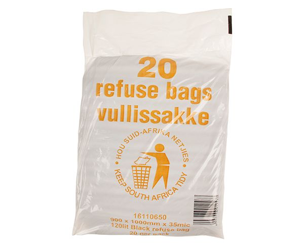 Refuse Bag For 120L Drum 20 Pack -  Black