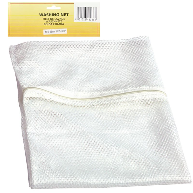 Washing Bag - Bathroom Accessories - White - Zip - 40 cm x 25 cm