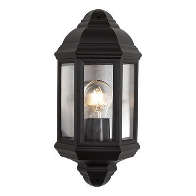 Plastic Lantern 3 Panel Half Wall Black