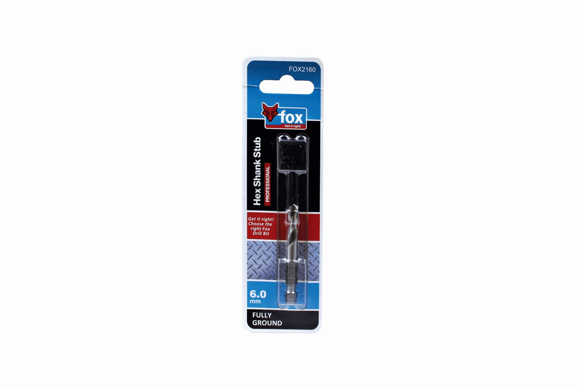FOX HSS Hex STUB Drill Bit 6.0 X 59mm