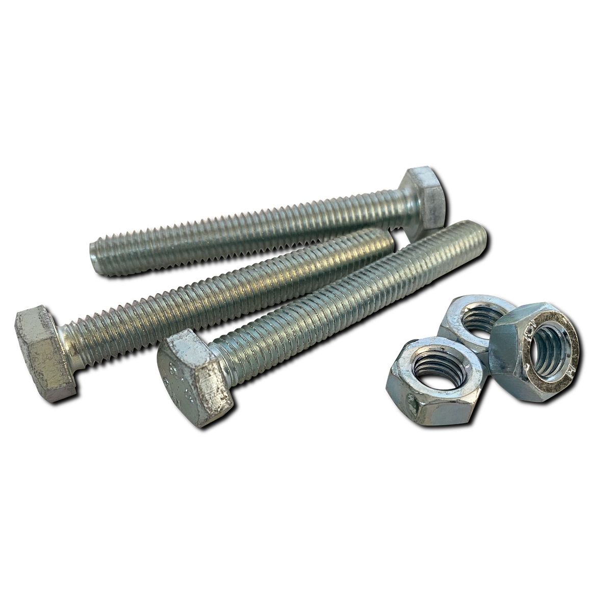 Ifasten Set Screw MS & Nut ZP M12x40mm - 5 Pack