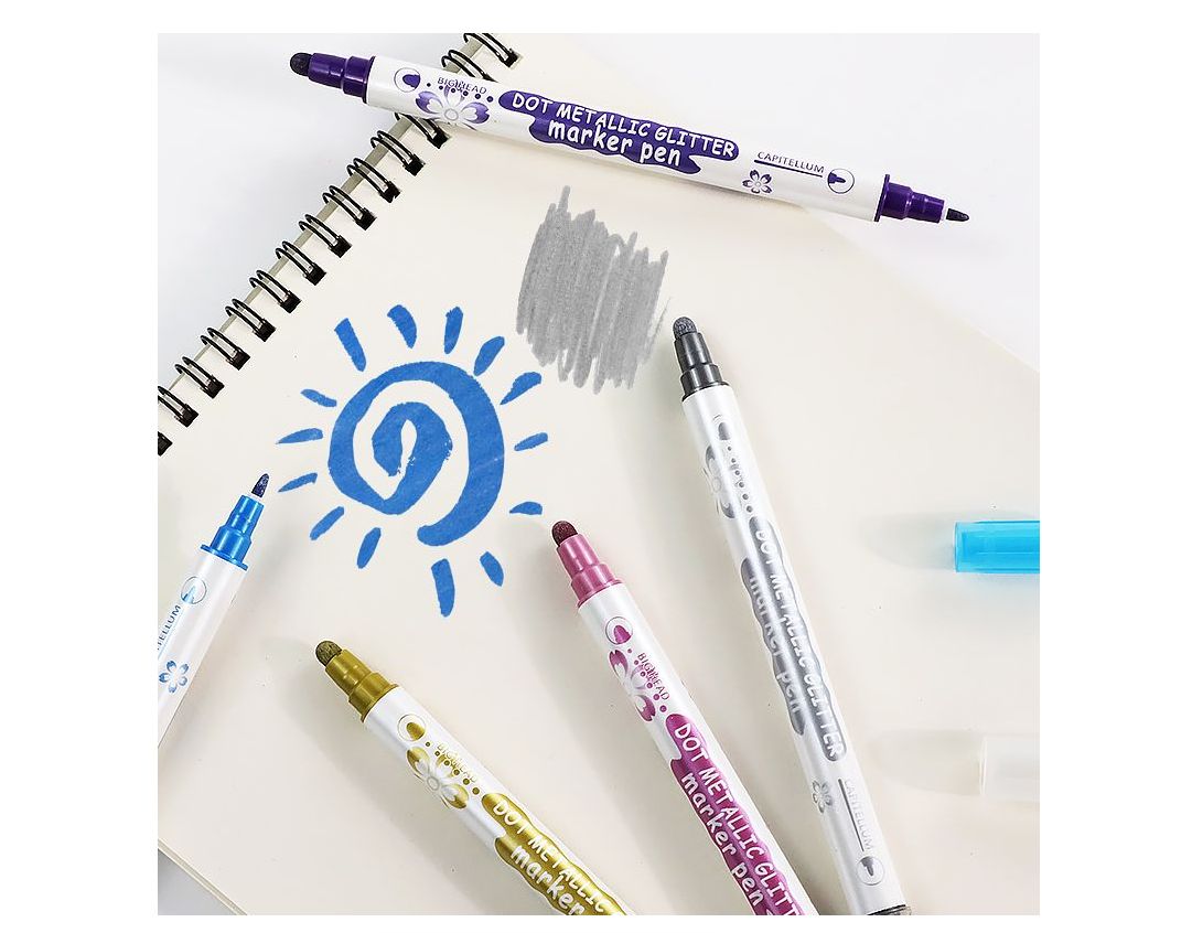 Art+craft dual tip dot&marker glit 6pc