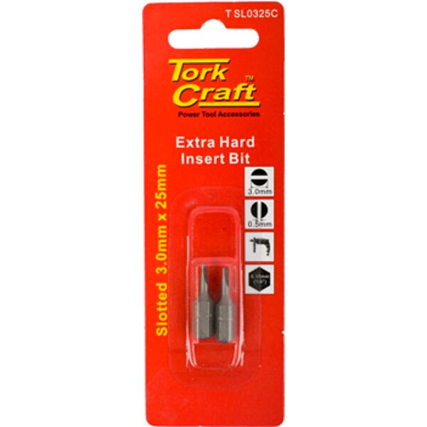 Tork Craft S/D Insert Bit 3mmx25mm 2/Card