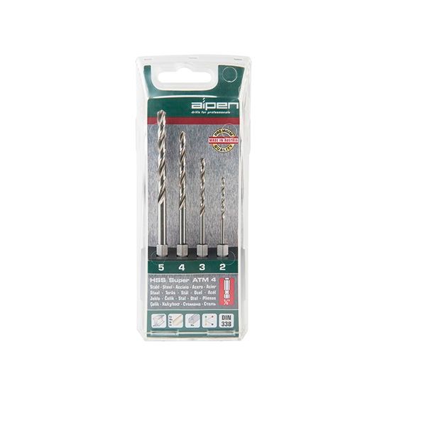 ALPEN - Hex Shank Set HSS for 4 Piece 2.3.4.5mm