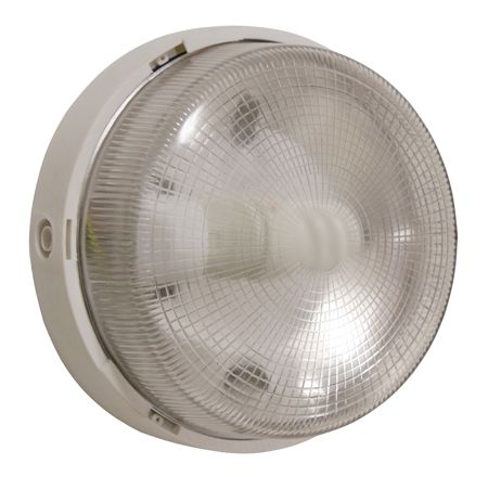 Glass Round Bulkhead White E27