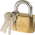MTS Padlock  Brass/Pl 50mm D/Blist Wz362