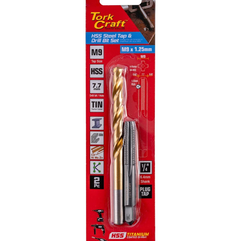 Tork Craft Tap Hss 9X1.25 & Drill 7.7Mm 2Pc Set