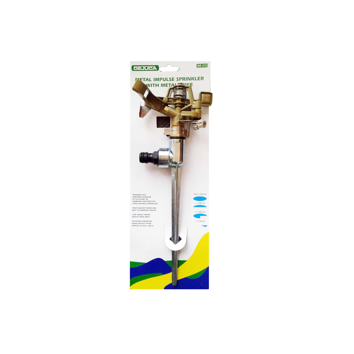 Dejuca - Adjustable Impulse Sprinkler Zinc & Spike
